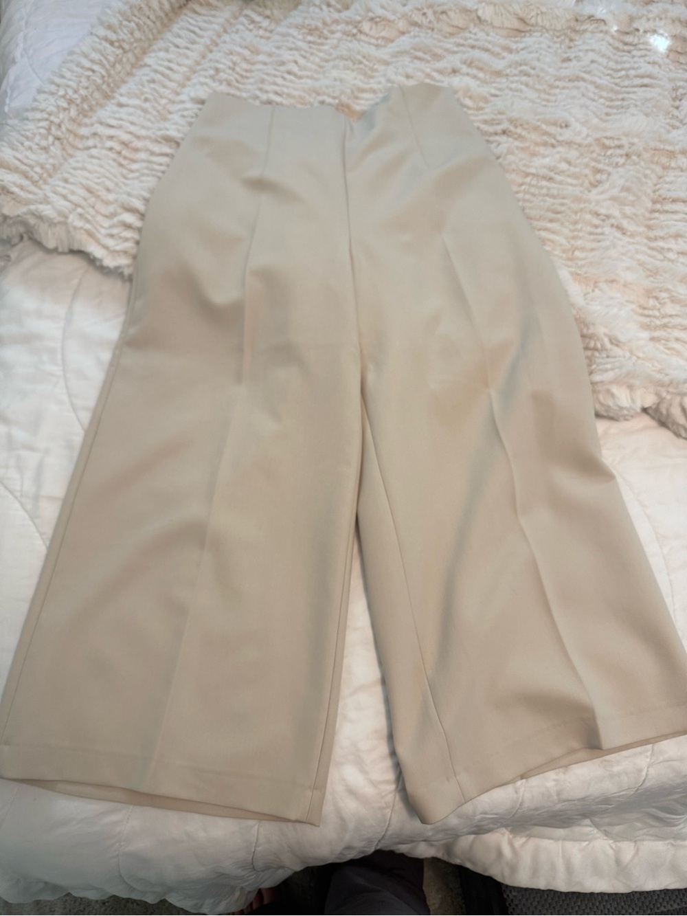 Zara Wide-Leg Cream Pants NWOT